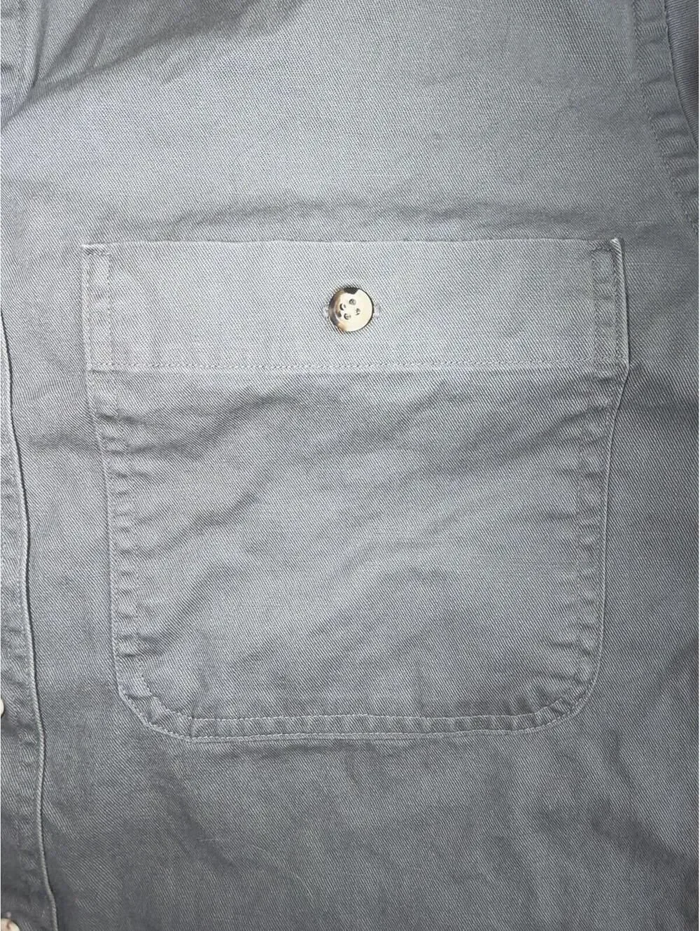 Vintage J.Crew Women's Grey Long Sleeve Button-Up Utility Shirt - Size M